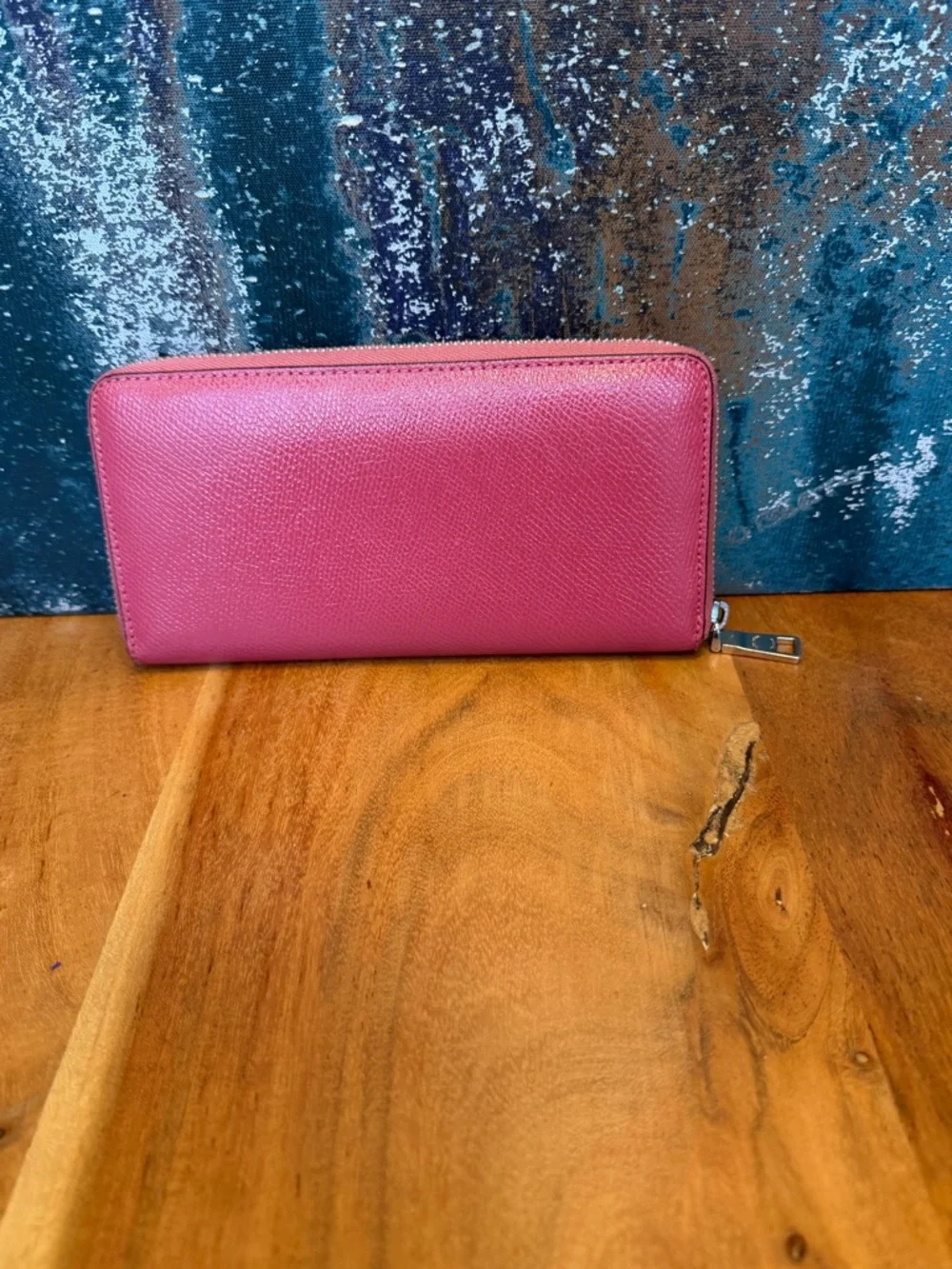 Coach Barbiecore Pink Leather 3/4 Zip Wallet 2010s (GUC)‎